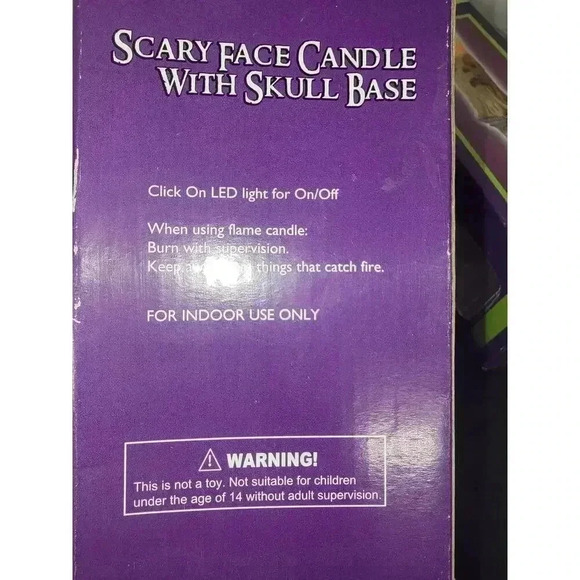 Spirit Halloween Scary Face Candle with Skull Base - Picture 6 of 7